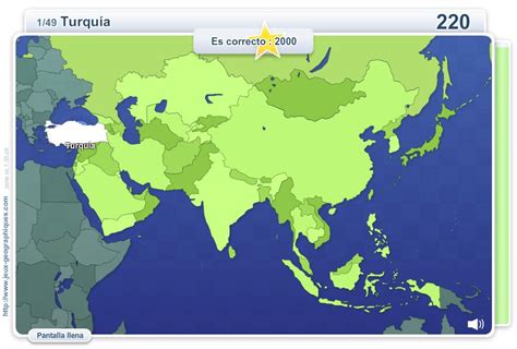Mapa interactivo de Asia Geo Quizz Asia. Juegos ...
