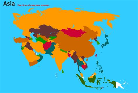 Mapa interactivo de Asia Países de Asia. Juegos de ...