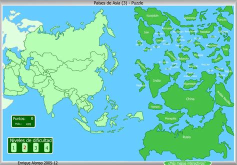 Mapa interactivo de Asia Países de Asia. Puzzle   Mapas ...