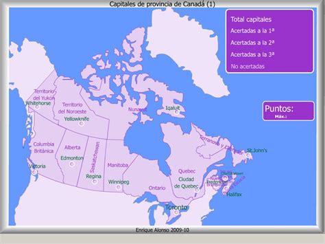 Mapa interactivo de Canadá Capitales de Canadá. ¿Dónde ...
