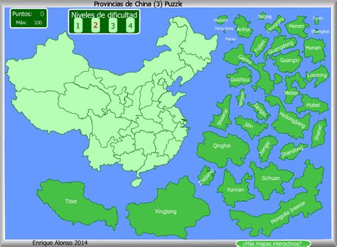 Mapa interactivo de China Provincias de China. Puzzle ...