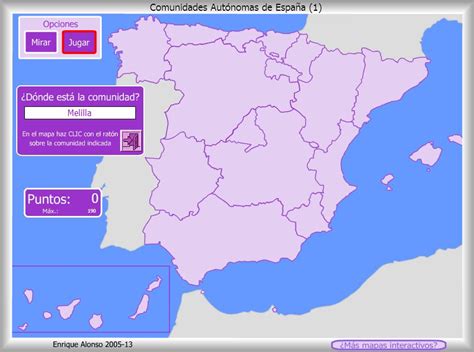 Mapa interactivo de España Comunidades Autónomas de España ...