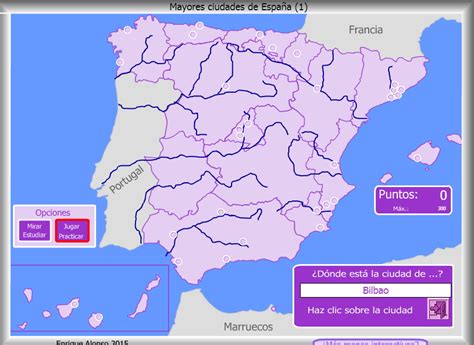 Mapa interactivo de España Mayores ciudades de España ...