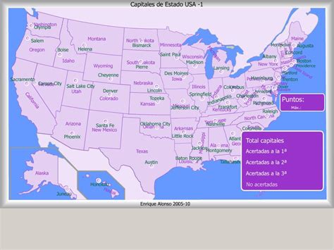 Mapa interactivo de Estados Unidos Capitales de Estado de ...