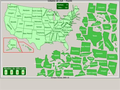 Mapa interactivo de Estados Unidos Estados de USA. Puzzle ...