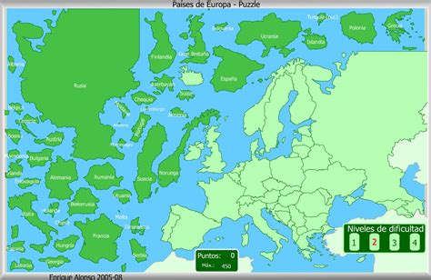 Mapa interactivo de Europa Países de Europa. Puzzle ...