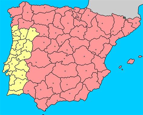 Mapa interactivo de la Península Ibérica: provincias ...