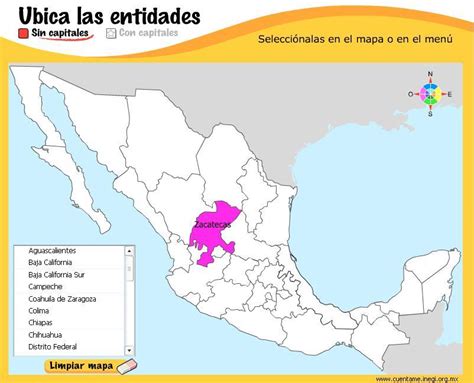 Mapa interactivo de México Estados y capitales de México ...