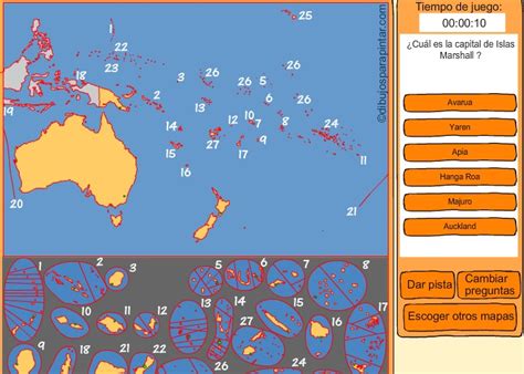 Mapa interactivo de Oceanía Capitales de países de Oceanía ...