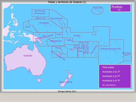 Mapa interactivo de Oceanía Países y territorios de ...