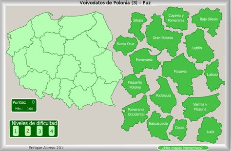 Mapa interactivo de Polonia Voivodatos de Polonia. Puzzle ...