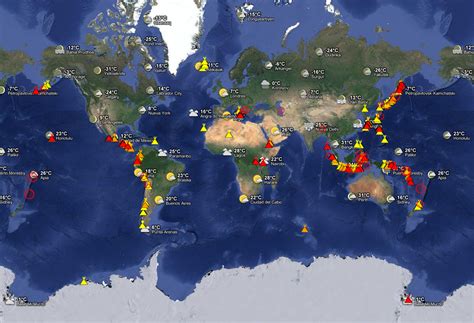 Mapa interactivo de volcanes activos y los terremotos ...