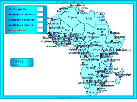 Mapa interativo da África Capitais da África. Onde está ...