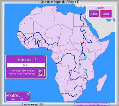Mapa interativo da África Rios e lagos da África. Onde ...