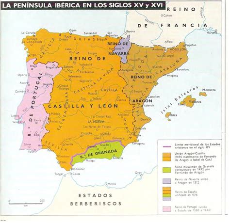 Mapa   La Península Ibérica en los Siglos XV y XVI [The ...