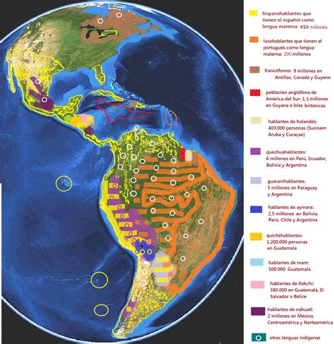 Mapa lingüístico actual de América Latina