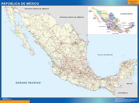 Mapa Mexico | Tienda Mapas Posters Pared