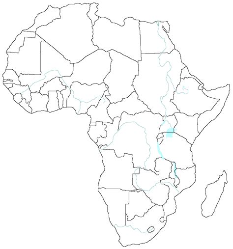 Mapa mudo de Africa para escolares