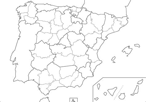 Mapa Mudo De España Provincias