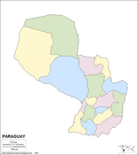 Mapa mudo de PARAGUAY