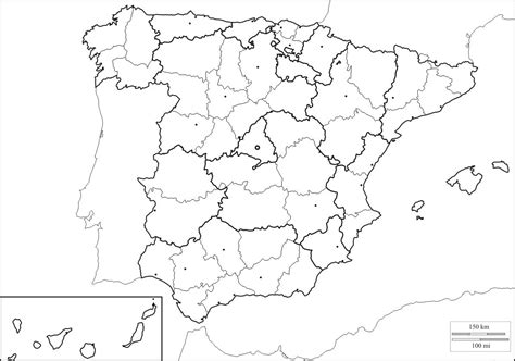 Mapa Mudo España Comunidades Y Provincias
