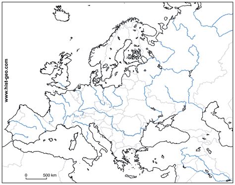 Mapa Mudo Europa Rios Para Imprimir