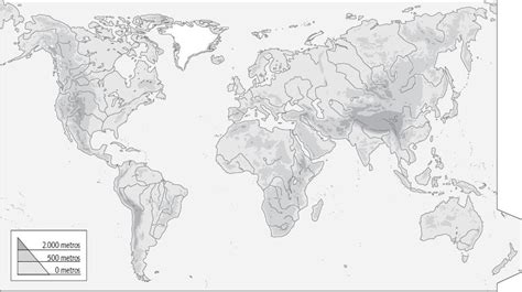 Mapa Mudo Rios Mundo Para Imprimir