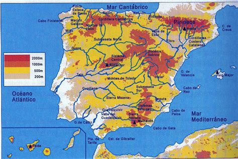 Mapa Mudo Rios Peninsula Iberica