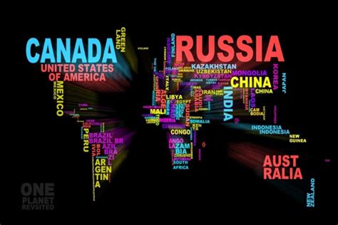 Mapa mundi formado con los nombres de los países  55956