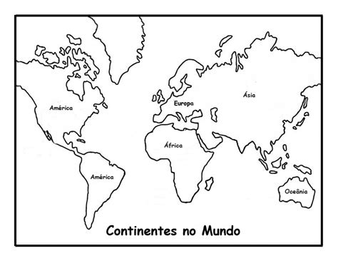 Mapa mundi y sus continentes para colorear   Imagui