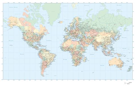 Mapa mundial con nombres de paises y ciudades AI by ...