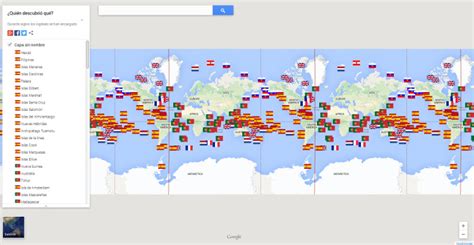 Mapa mundial de los descubrimientos  por países