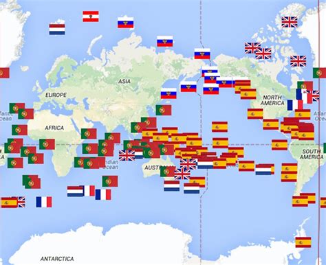 Mapa mundial de los descubrimientos  por países