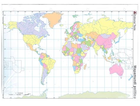 Mapa mundo MAPAMUNDI político COLOR
