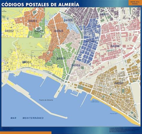 Mapa Mural Códigos Postales de Almería | Tienda de Mapas ...