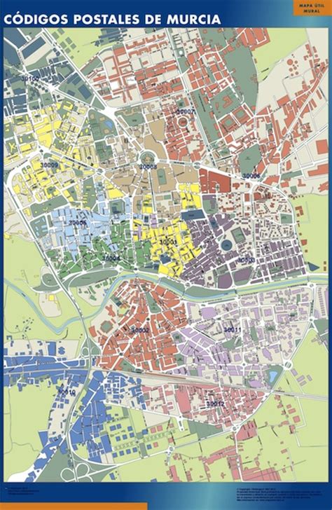 Mapa Mural Códigos Postales de Murcia | Tienda de Mapas ...