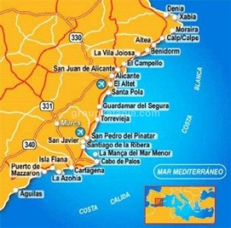 Mapa Murcia Costa | threeblindants.com