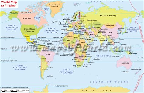 Mapa Ng Mundo   World Map in Flipino