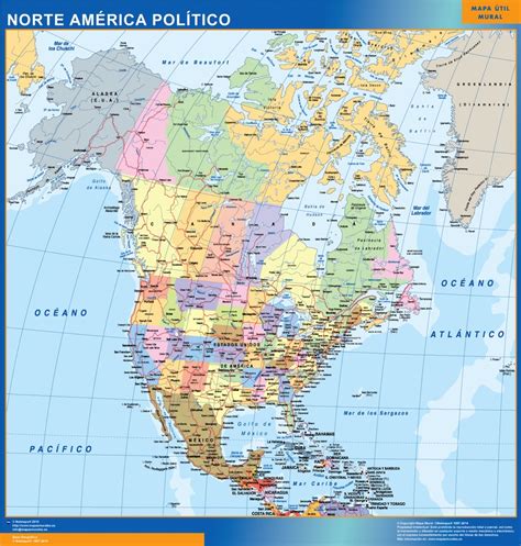 Mapa Norte America | Tienda Mapas Posters Pared