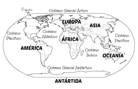Mapa+oceanos+y+continentes+colorear.jpg  1600×1035 ...