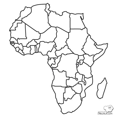 Mapa paises Africa   Dibujalia   Dibujos para colorear ...