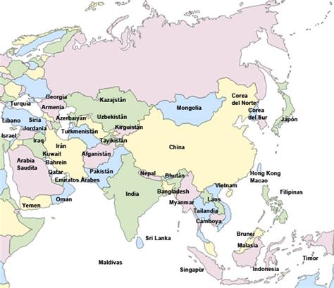 Mapa paises de Asia | MATERIALES PARA EL COLE | Pinterest ...