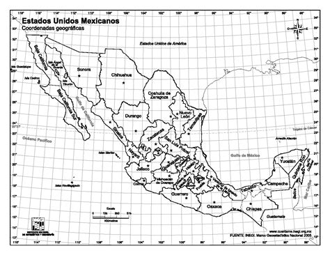 Mapa para imprimir de México Mapa de Estados Unidos ...