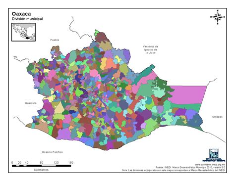 Mapa para imprimir de Oaxaca Mapa mudo de municipios de ...