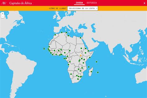 Mapa para jugar. ¿Dónde está? Capitales de África   Mapas ...