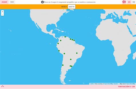 Mapa para jugar. ¿Dónde está? Capitales de América del Sur ...
