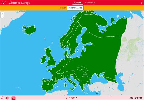 Mapa para jugar. ¿Dónde está? Climas de Europa   Mapas ...