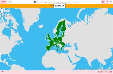 Mapa para jugar. ¿Dónde está? Países de la Unión Europea ...