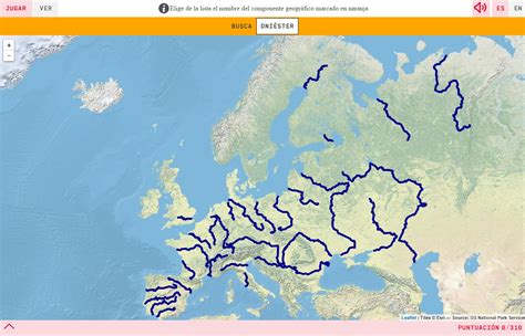 Mapa para jugar. ¿Dónde está? Ríos de Europa   Mapas ...