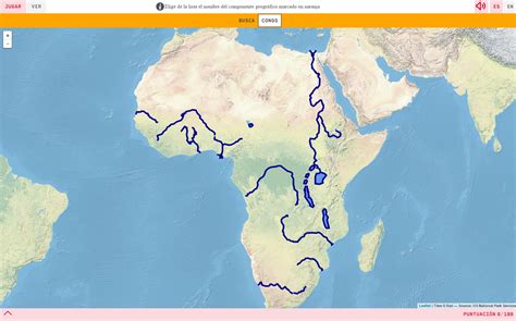 Mapa para jugar. ¿Dónde está? Ríos y lagos de África ...